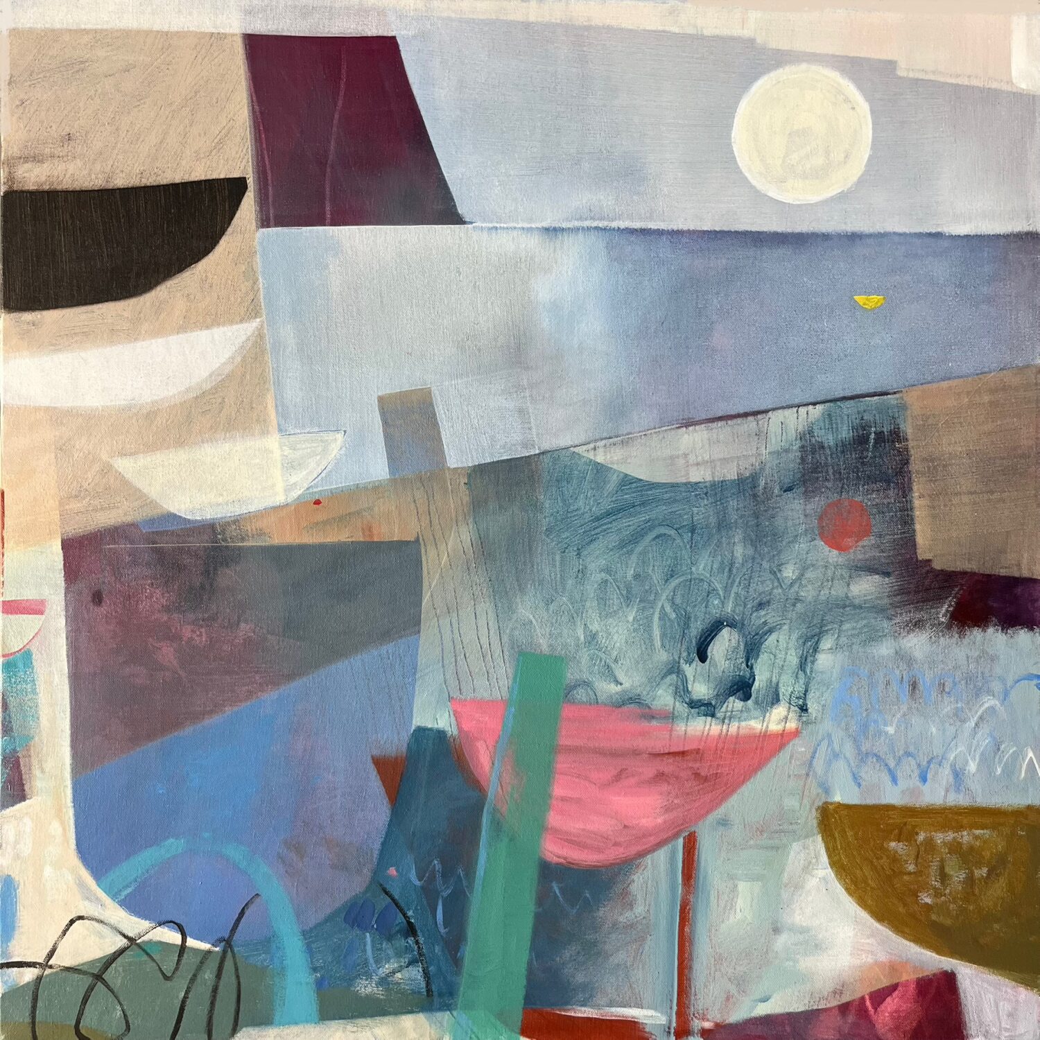 Alone in a Crowd 80x80cm